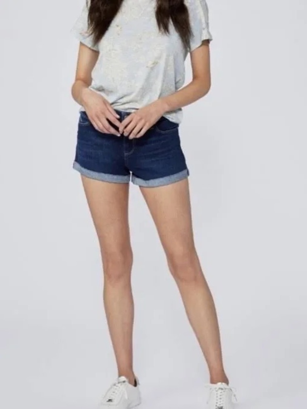 ✨NWOT- PAIGE Medium-Dark Indigo Denim Shorts- Size 8